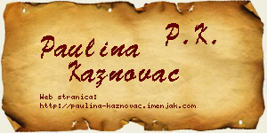 Paulina Kaznovac vizit kartica